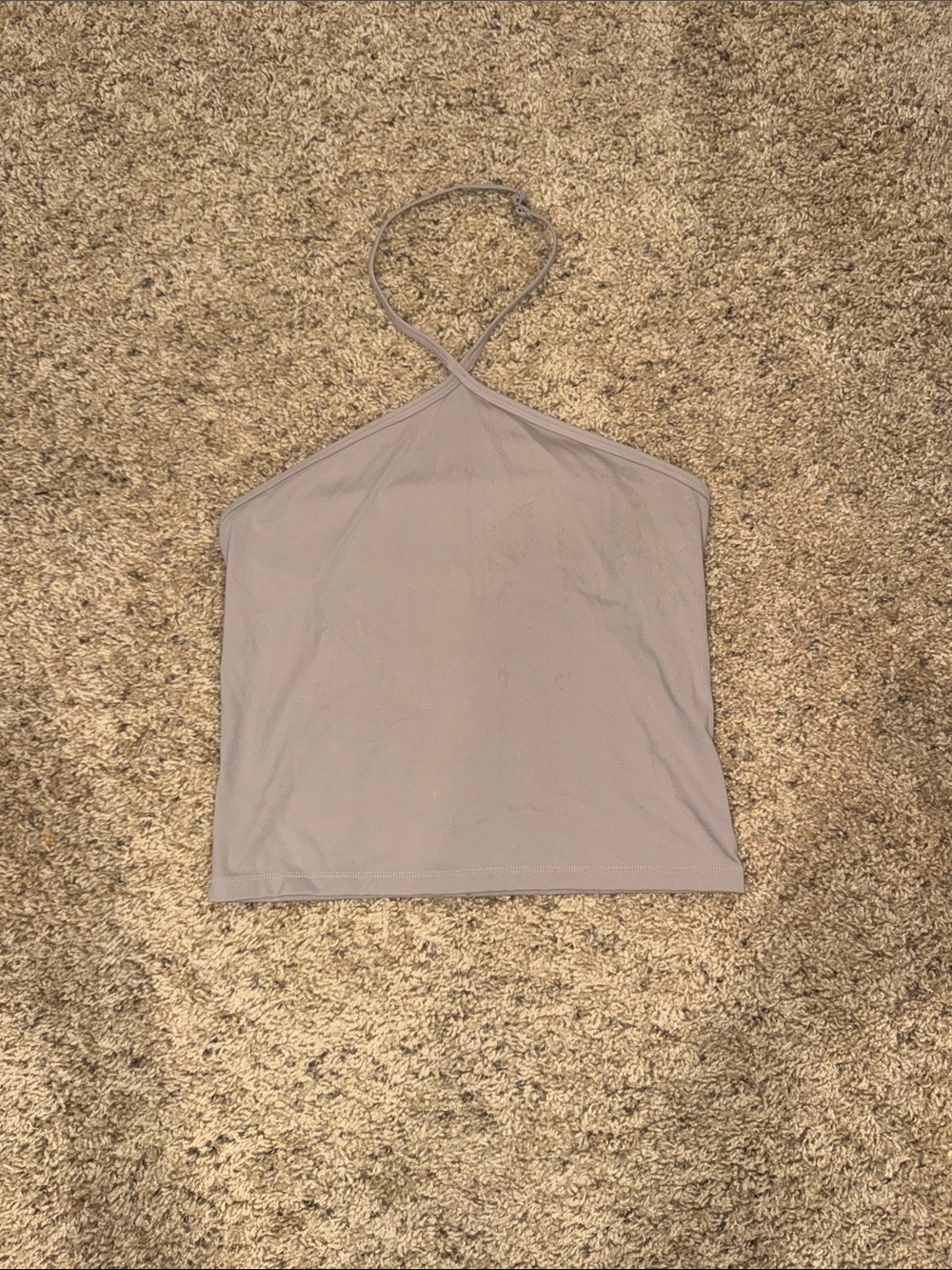 FLX Women's Halter Neck Crop Top - Light Gray/Beige